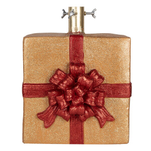 Suport brad Craciun ceramica aurie rosie 26x25x32 cm