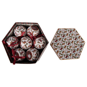 Set 14 globuri brad Craciun in cutie cadou  (14) 8x8x8 cm