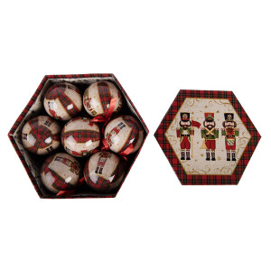 Set 14 globuri brad Craciun in cutie cadou Spargatorul de Nuci (14) 8x8x8 cm