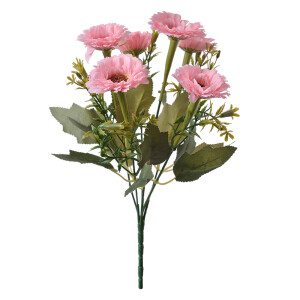 Buchet flori artificiale verzi roz deschis 10x10x30 cm