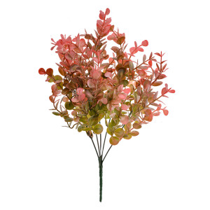 Buchet plante artificiale verzi rosii 12x12x35 cm