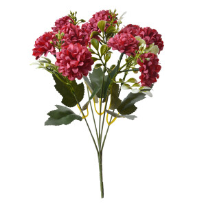Buchet flori artificiale verzi rosii 15x8x30 cm