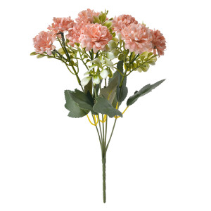 Buchet flori artificiale roz somon verzi 15x10x31 cm