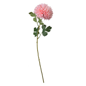 Set 12 Crizanteme artificiale roz somon verzi 10x10x54 cm