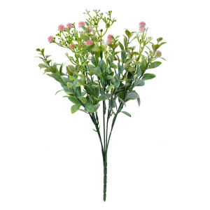 Buchet plante artificiale verzi roz 10x6x34 cm