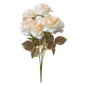 Buchet Trandafiri artificiali albi verzi 16x16x47 cm