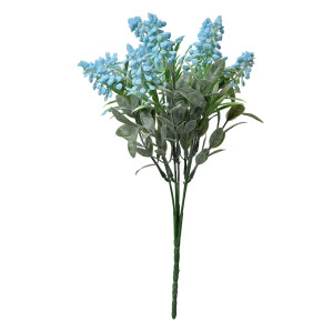 Buchet flori artificiale albastre verzi 15x15x32 cm