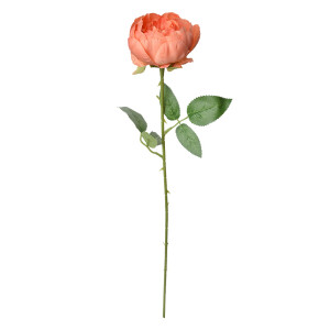 Trandafir artificial portocaliu verde 8x8x62 cm
