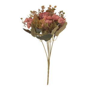 Buchet flori artificiale roz verzi 12x10x29 cm