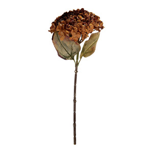 Hortensie artificiala portocalie verde 15x15x47 cm