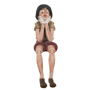 Figurina Pinochio polirasina multicolora 14x8x29 cm