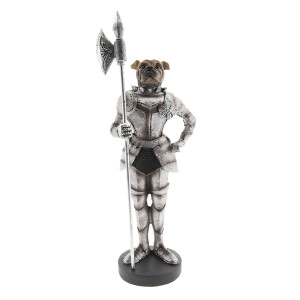 Figurina polirasina argintie Catelus 13x9x33 cm