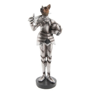 Figurina polirasina argintie Catelus 15x12x32 cm
