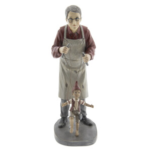 Figurina Pinochio si Gepeto polirasina multicolora 16x14x36 cm