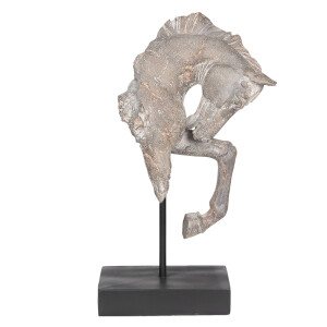 Figurina Cal polirasina gri neagra 28x12x43 cm