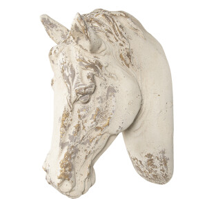 Figurina Cal perete polirasina alba vintage 32x16x45 cm