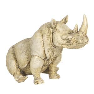 Figurina Rinocer polirasina bej 32x17x20 cm
