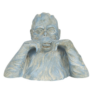 Figurina Maimuta polirasina albastra 24x13x18 cm