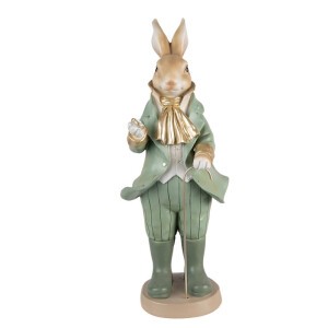 Figurina Iepuras Paste Boy din polirasina verde 17x15x40 cm