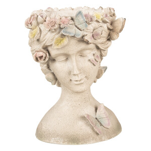 Ghiveci flori Femeie polirasina multicolora 20x18x26 cm