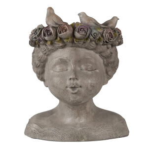 Ghiveci flori polirasina gri Women 22x20x26 cm