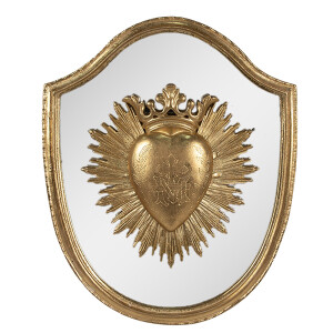 Decoratiune perete polirasina aurie si oglinda 25x3x30 cm