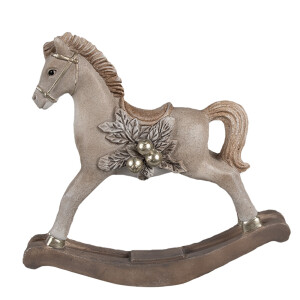Figurina Calut Craciun polirasina bej 17x5x16 cm