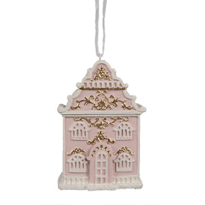 Set 4 ornamente brad Turta Dulce polirasina multicolora 6x4x9 cm