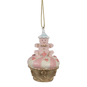 Set 2 ornamente brad Craciun Briosa polirasina multicolora 5x8 cm
