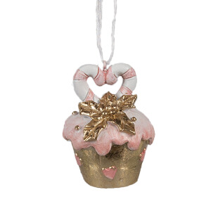 Set 2 ornamente brad Craciun Briosa polirasina multicolora 5x6 cm