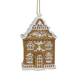 Set 4 ornamente brad Casuta polirasina 6x4x9 cm