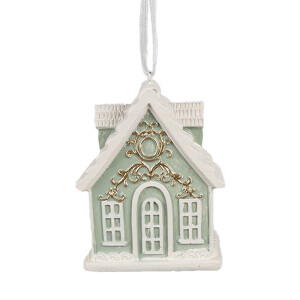 Set 4 ornamente brad Turta Dulce polirasina multicolora 6x4x8 cm