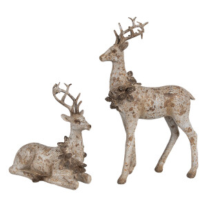 Set 2 figurine Reni polirasina maro 12x5x20 cm, 12x5x12 cm