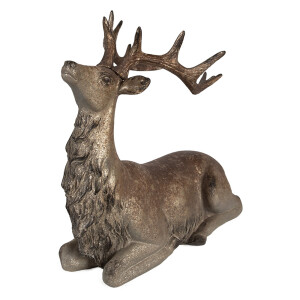 Figurina Cerb polirasina maro 29x15x27 cm
