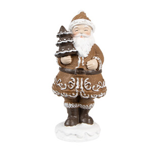 Figurina Mos Craciun polirasina maro alba 3x3x8 cm