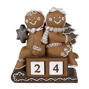 Calendar Advent polirasina maro alba Turta Dulce 11x4x13 cm
