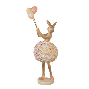 Figurina Iepuras Paste polirasina bej maro 11x7x27 cm