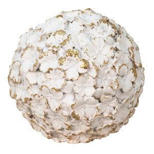 Set 4 sfere decorative polirasina alba aurie 10 cm