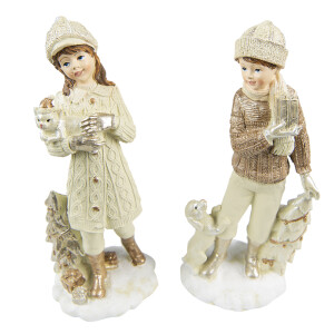 Set 2 figurine Copii polirasina 9x8x22 cm