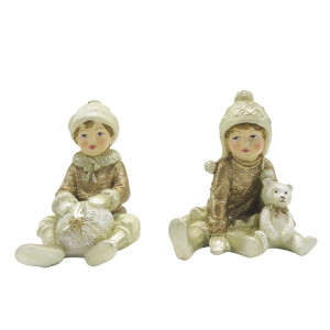 Set 2 figurine Copii polirasina 7x7x9 cm