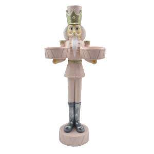 Figurina Spargatorul de Nuci cu suporturi lumanari polirasina 12x8x28 cm