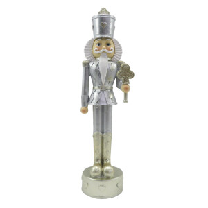 Figurina Spargatorul de Nuci polirasina argintie aurie 6x6x24 cm