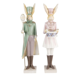 Set 2 figurine Iepurasi Paste 11x10x43 cm