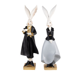 Set 2 figurine Iepurasi Paste polirasina multicolora (2) 14x12x47 / 14x12x47 cm