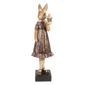 Figurina Iepuras Girl Paste polirasina maro 9x8x28 cm
