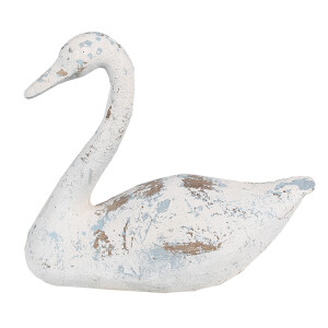 Figurina Lebada polirasina alba maro 33x16x28 cm