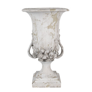 Ghiveci flori polirasina alb vintage  Ø 30x46 cm