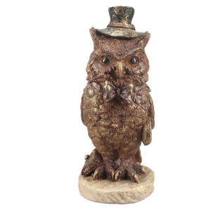 Figurina Bufnita polirasina maro 7x6x14 cm