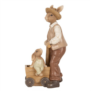 Figurina Iepurasi Paste polirasina bej maro 12x7x23 cm