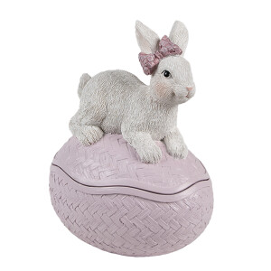 Decoratiune Paste polirasina roz alba 9x13x16 cm